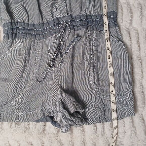 Nordstrom Rack Blue And White Sleeveless Button-Up Max Studio Romper 100% Cotton - Picture 8 of 9